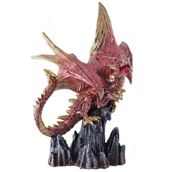 Dragon Red Gold on Rock